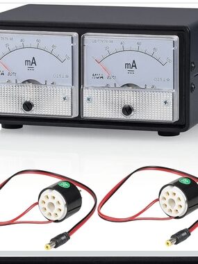 Nobsound 8-Pin Tube Amp Bias Current Tester Dual Meter EL34 KT88 6L6 6V6